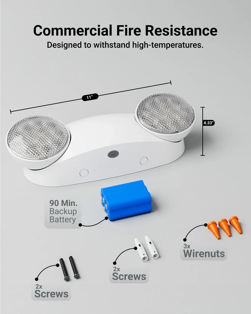 Sunco LED 2-Head Bug-Eye Emergency Light