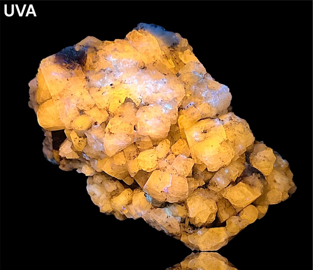 379 Gr. Fluorescent Wernerite Scapolite Crystals Cluster On Matrix @Afg