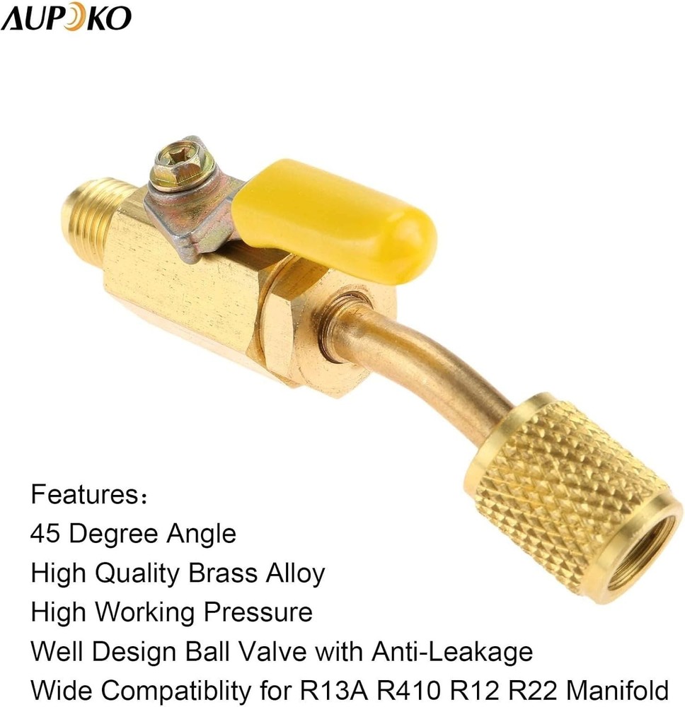 Angled Refrigerant Ball Valve 1/4