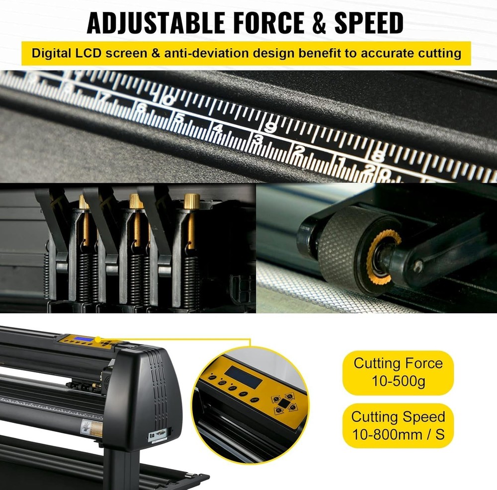 28-Inch Vinyl Cutter Plotter with LCD Display & Adjustable Speed - Signmaker'...