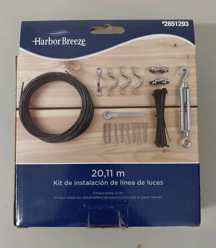 Harbor Breeze 66 ft. String Light Installation Hardware Kit *New*