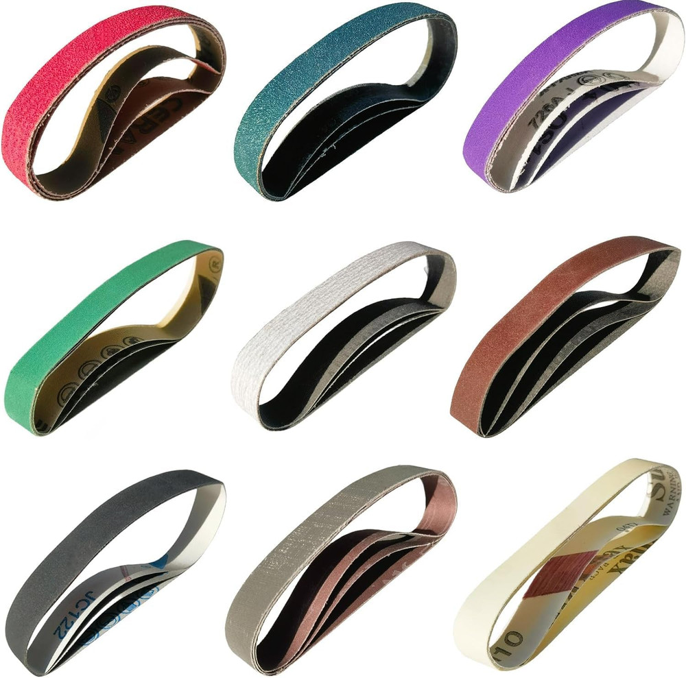 18 PCS 3/4" X 12" Replacement Knife Sharpener Sanding Belt Kit for Work Sharp Kn
