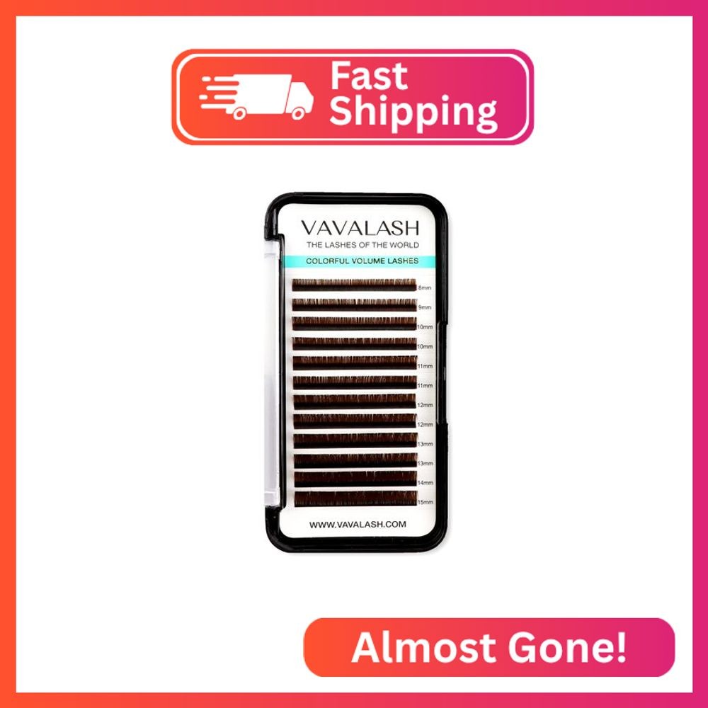 VAVALASH Colored Lash Extensions 0.07mm CC Curl Brown Individual Volume Lashes E