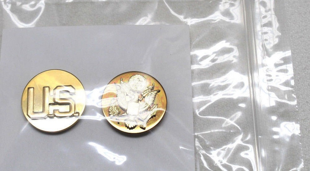 US Army collar insignia U.S. and Command Sergeant Major Enlisted Pair R8015