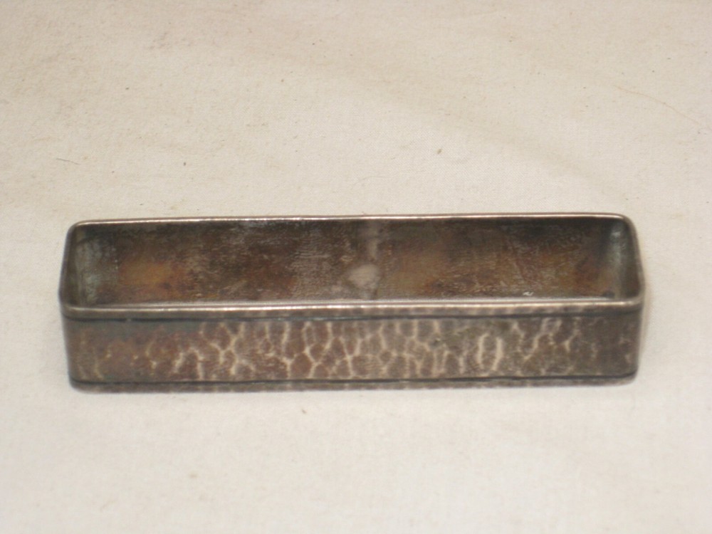 antique hammered Sterling Silver rectangular napkin ring Colonial LFS *monogram