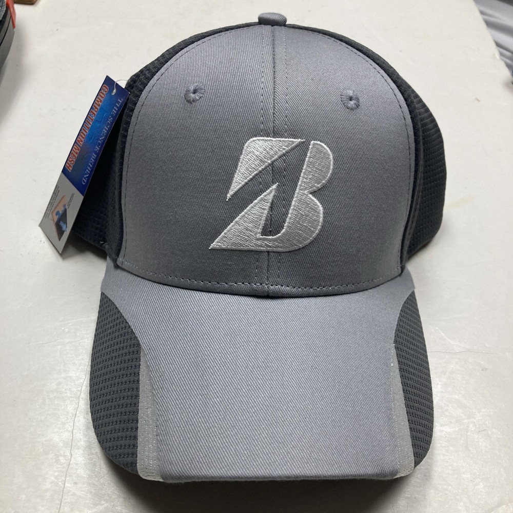 Bridgestone Performance Mesh Golf Hat Authentic Bridgestone Golf Gray Strap Back