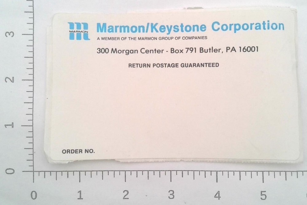 Vintage Marmon Keystone Corp Butler Pennsylvania Coal Mining Sticker Decal