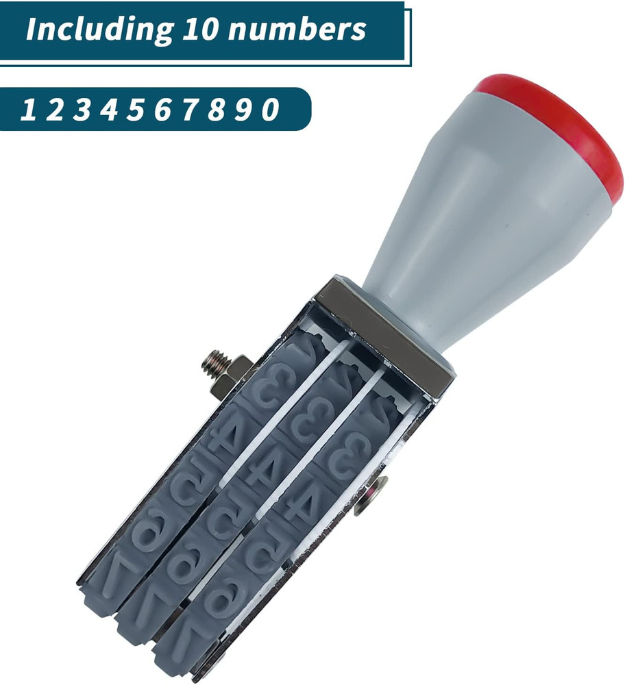 3 Digit Number Stamp, Adjustable Digit Rubber Changeable Numerical Stamp Multi-