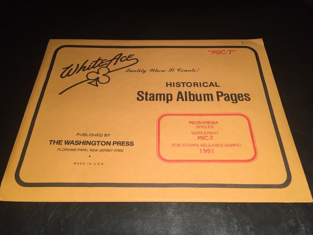 New White Ace Stamp Album Supplement Pages Micronesia - MIC-7 - 1991