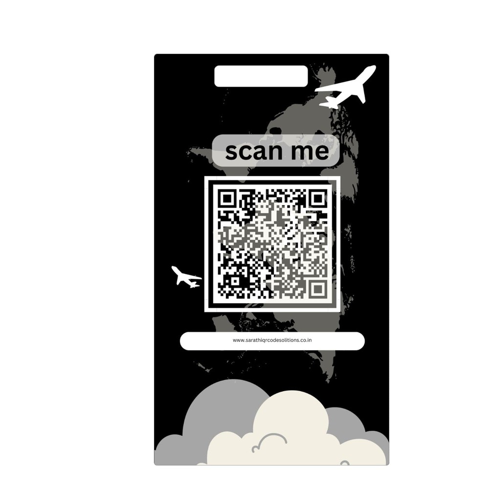 Generic 2 Smart Luggage Tags with Email Alert Privacy Protected Black