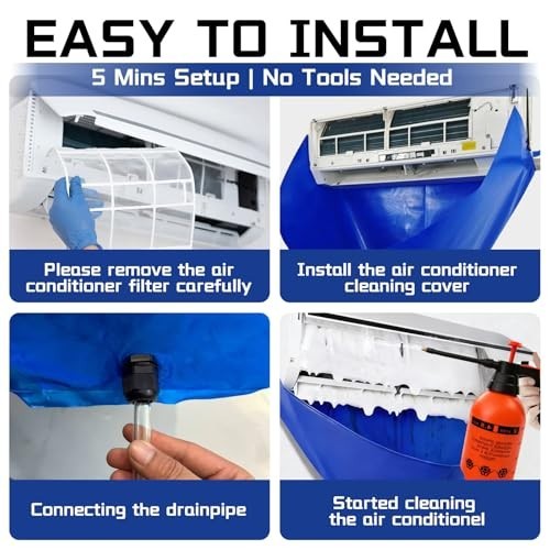13pc Mini Split AC Cleaning Kit - Waterproof Bag, Vent Brush & Tools for Ductles