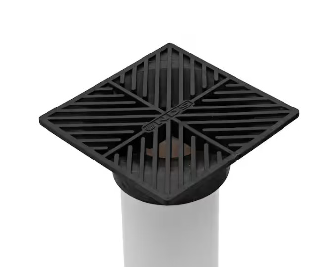 6 in. Plastic Square Drainage Grate in Black