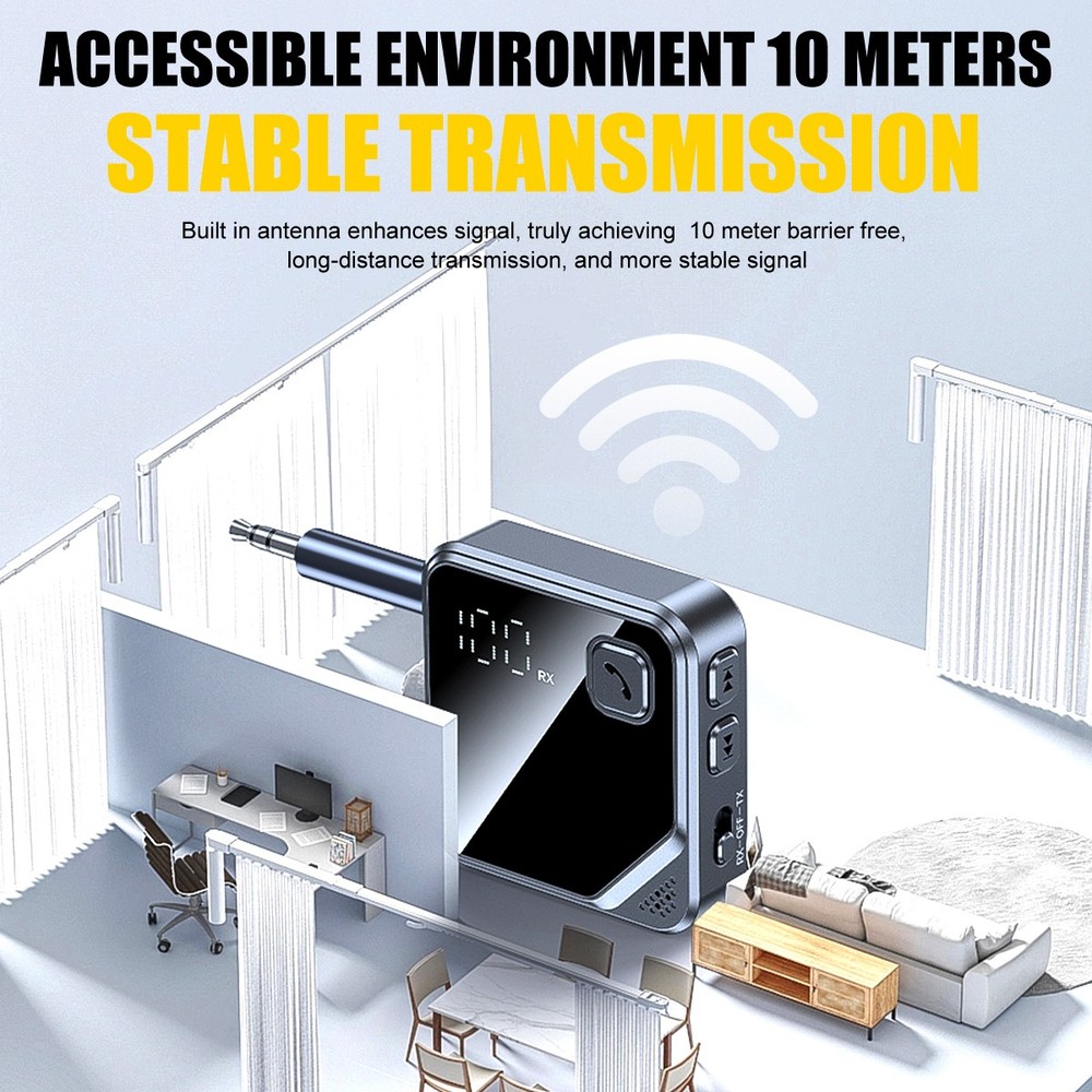 2-IN-1 Bluetooth 5.4 Transmitter Receiver Wireless Audio 3.5mm Jack Aux Adapter