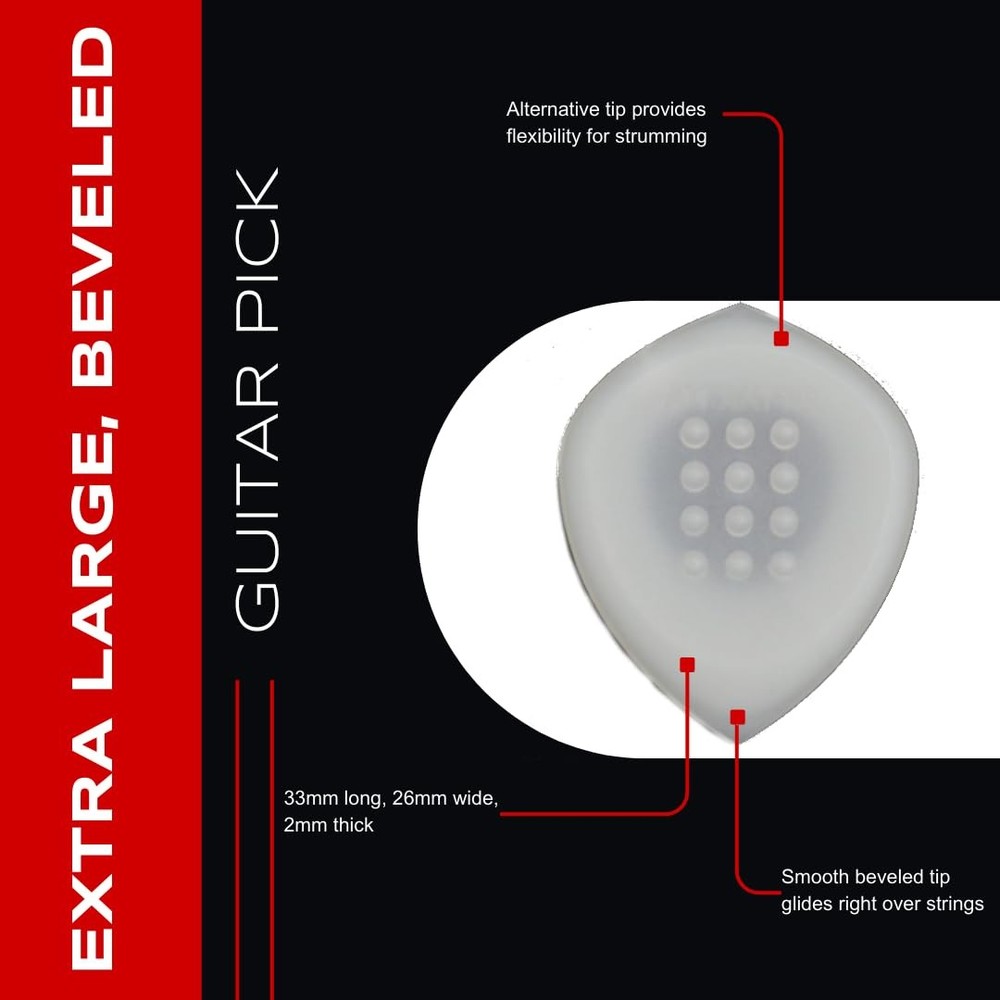 Acoustik Attak XL Guitar Picks - 10 Pack Unique Tone Beveled White