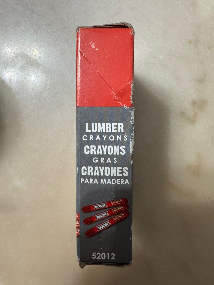 DIXON Soft Red Lumber Crayons 12 Count 52012 Hex Shape