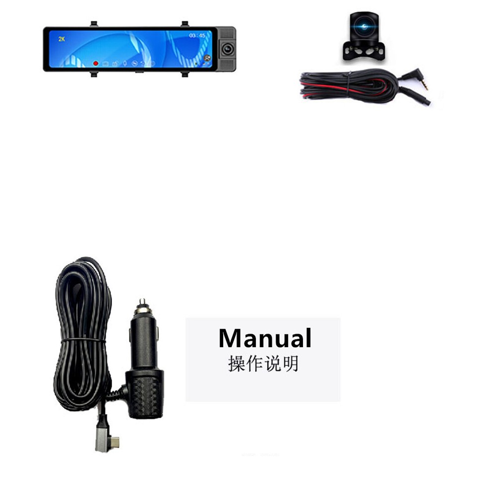 Dash Cam Car DVR Recorder Touch Screen 3 Lens Front/Rear/Inside Camera G-Sensor