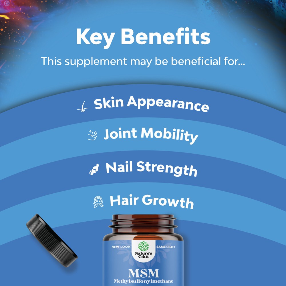 Pure MSM Supplement Tablets Joint Support for Increased Flexibility