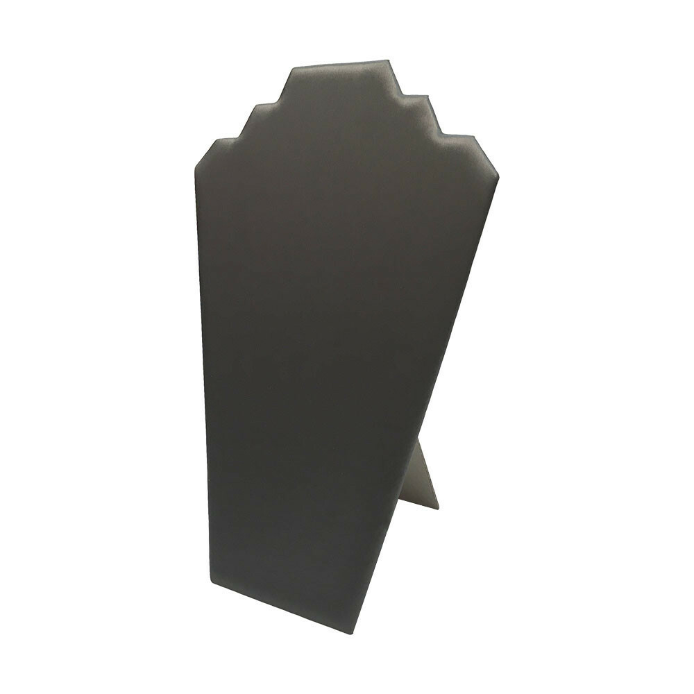 12-1/2 Inch High Slate Gray Leatherette Padded Easel Necklace Display
