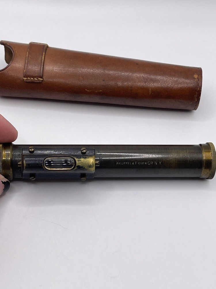 Antique Leveling Microscope With Leather Case Collectible ****