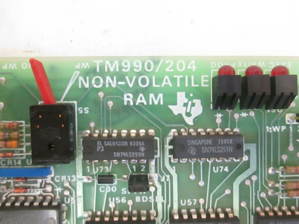 Texas Instruments TM990/204, Non Volatile Ram PCB, Working When Removed