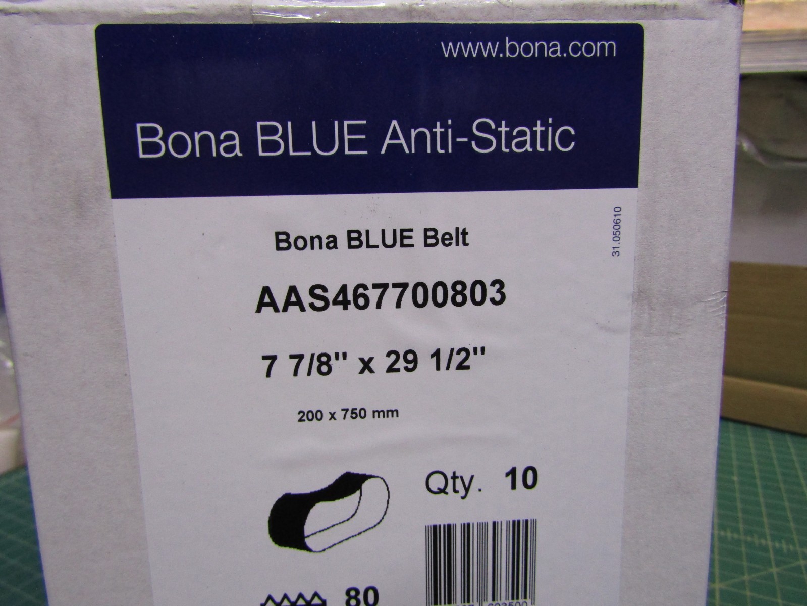 10 – Bona Blue AAS467700803 BLUE 8" Sanding Belts 7-7/8” x 29-1/2” 80 Grit NEW