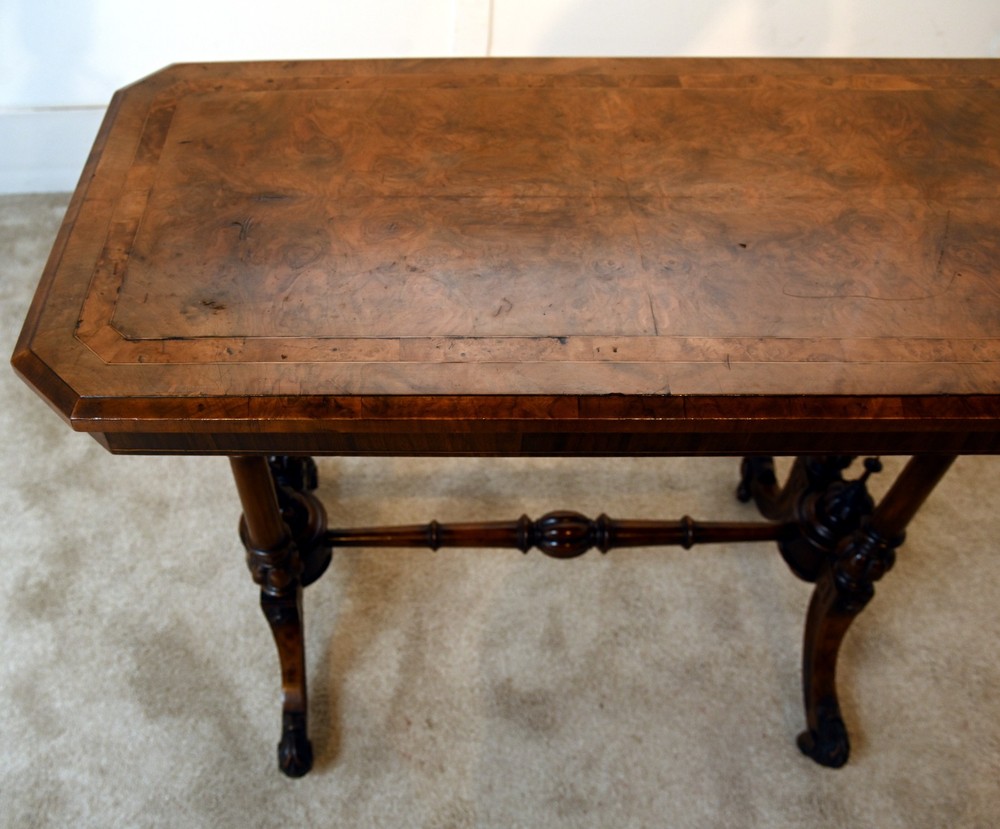 Victorian Writing Table Walnut Antique Side 1880