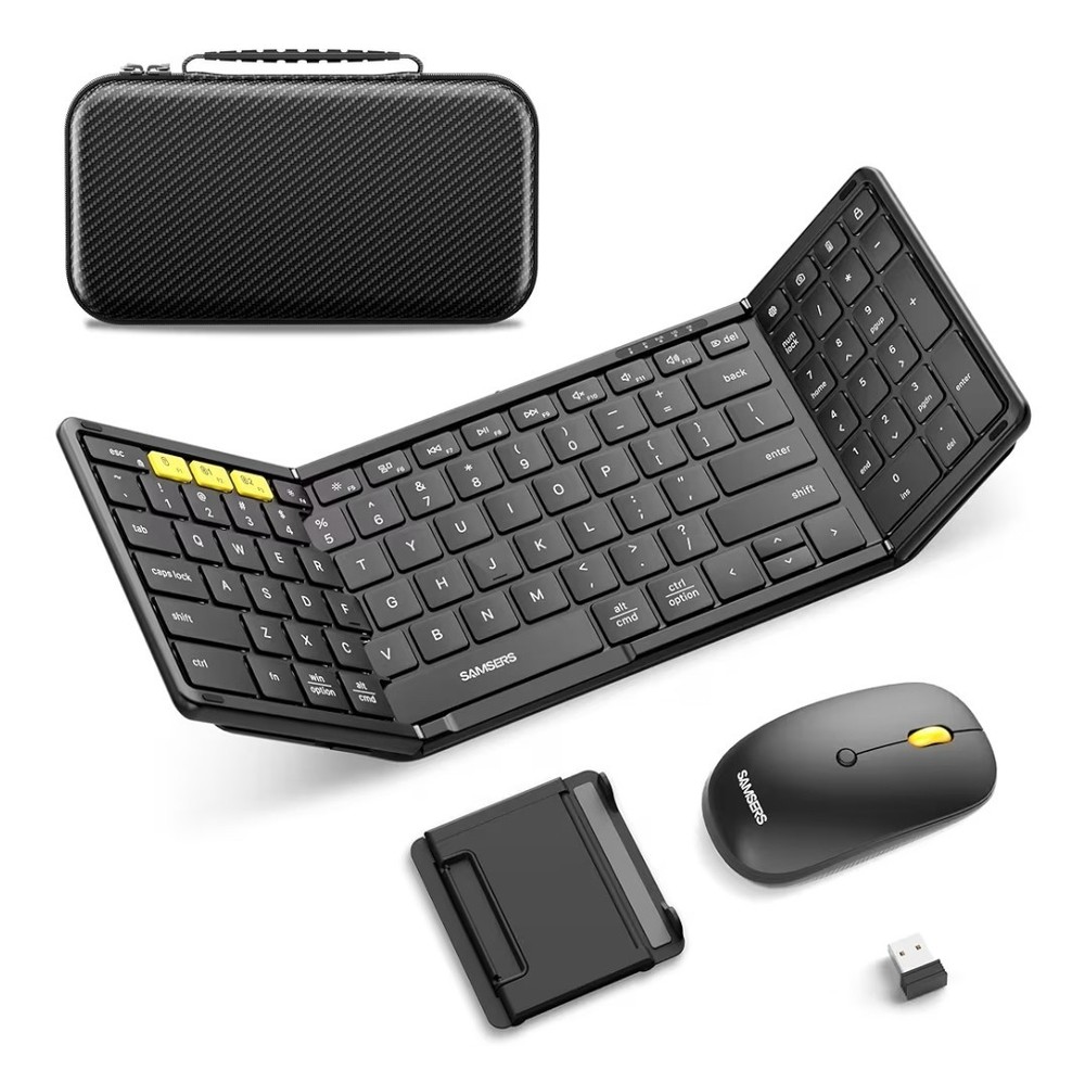 Foldable Keyboard and Mouse, Samsers Folding Bluetooth Keyboard Combo