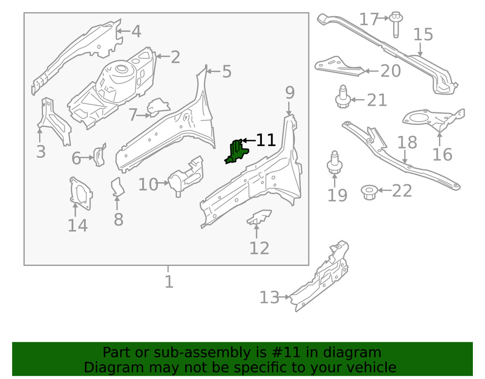Genuine Ford Frame Side Member Reinforcement Bracket AV6Z-5810128-A