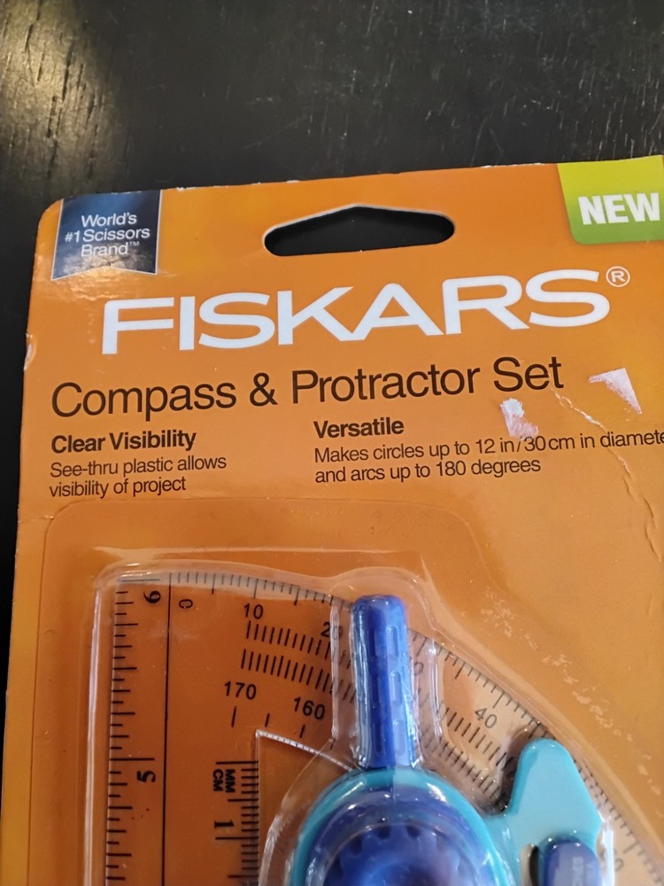 Fiskars Compas And Ptotractor Set New