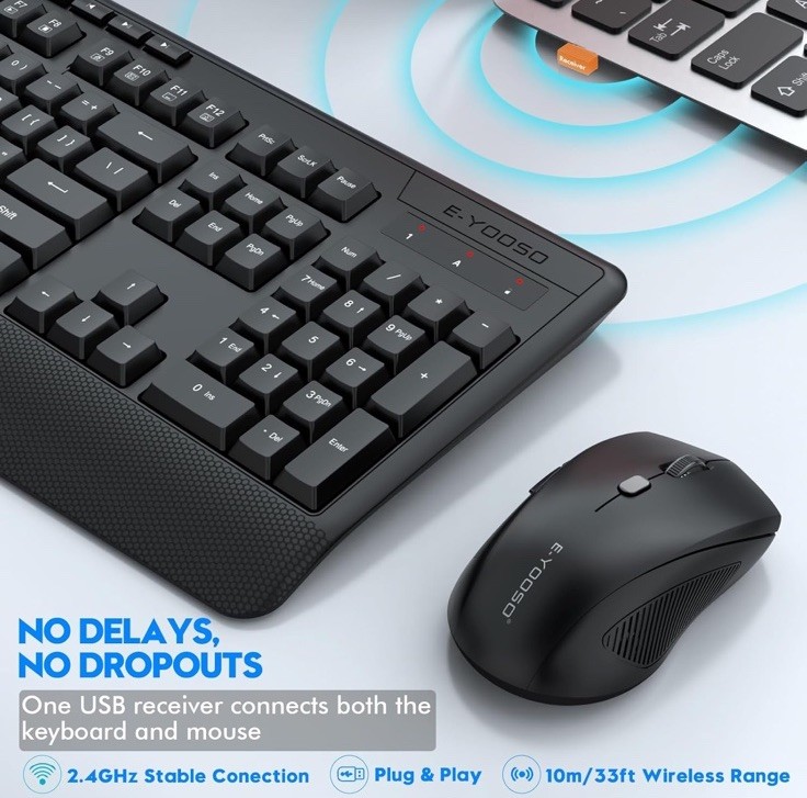 E-yooso Key Board And Mouse Combo Wireless E787