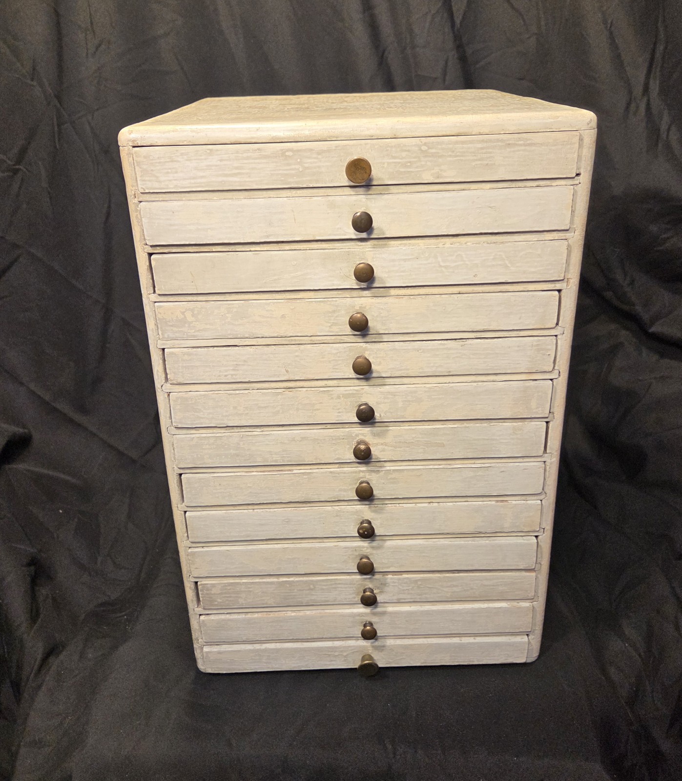 Antique Primitive Watchmaker Specimen Cabinet 13 Drawers Jewelry Parts Organizer