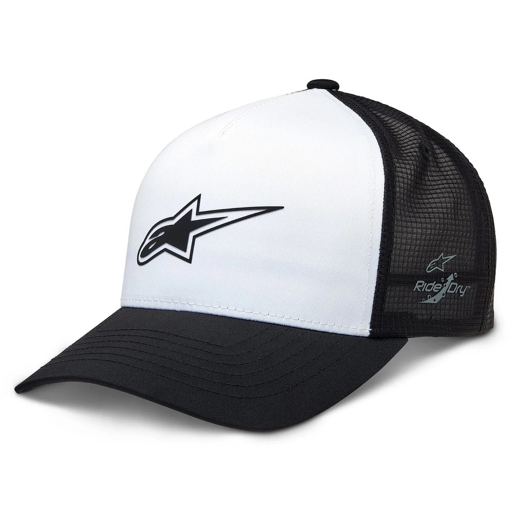 Alpinestars Advantage Tech Trucker Baseball Cap Hat White Black