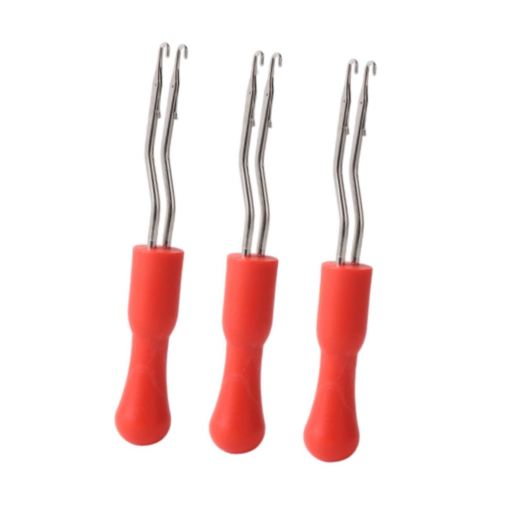 3 Pieces Latch Hooks for Carpet Making Double Head