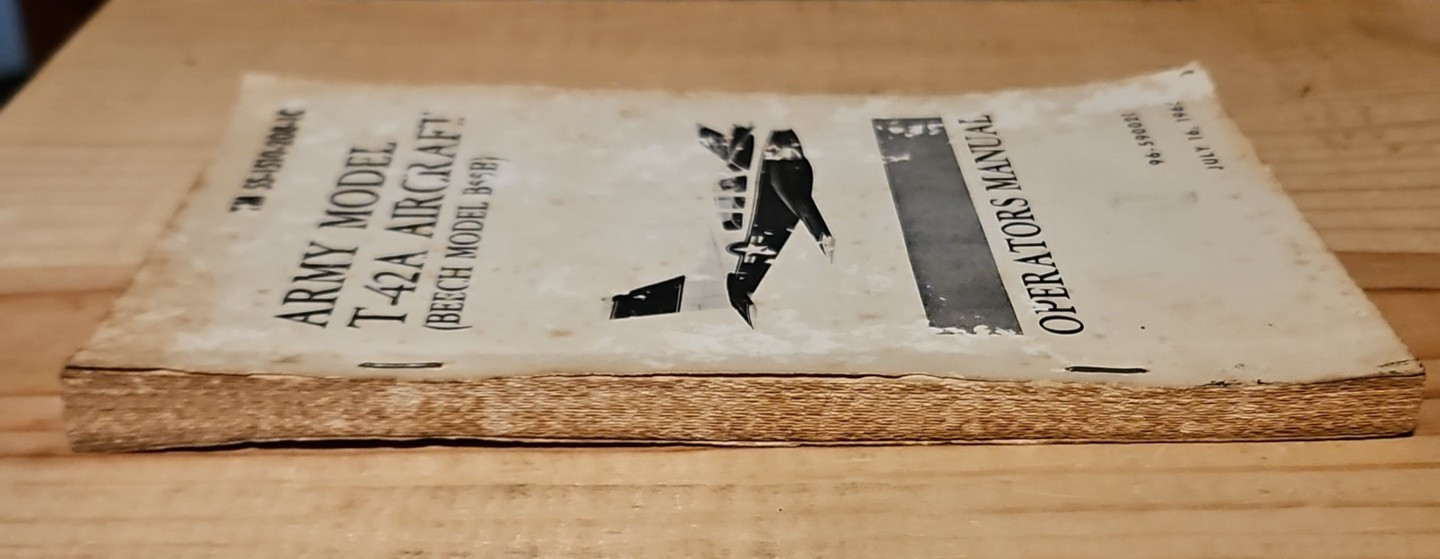 Army Model T-42A Aircraft Operator's Manual Beech B55B 1965