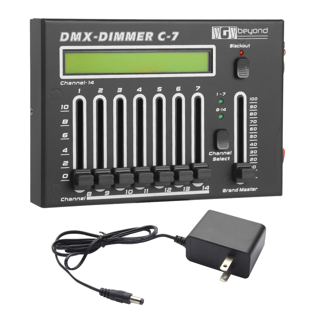 ygybeyond DMX512 Controller 14-Channel Mini Lighting Console, Portable DJ Light