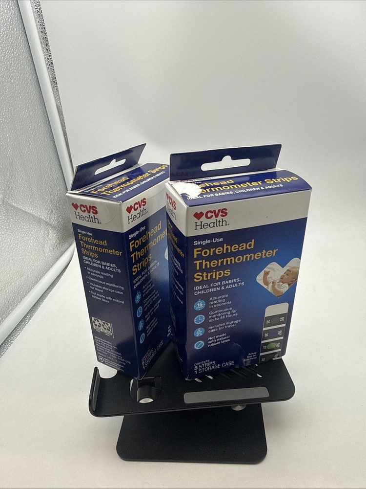 CVS Single Use Forehead Thermometer Strip With Storage Case. 2 boxes of 5 strips