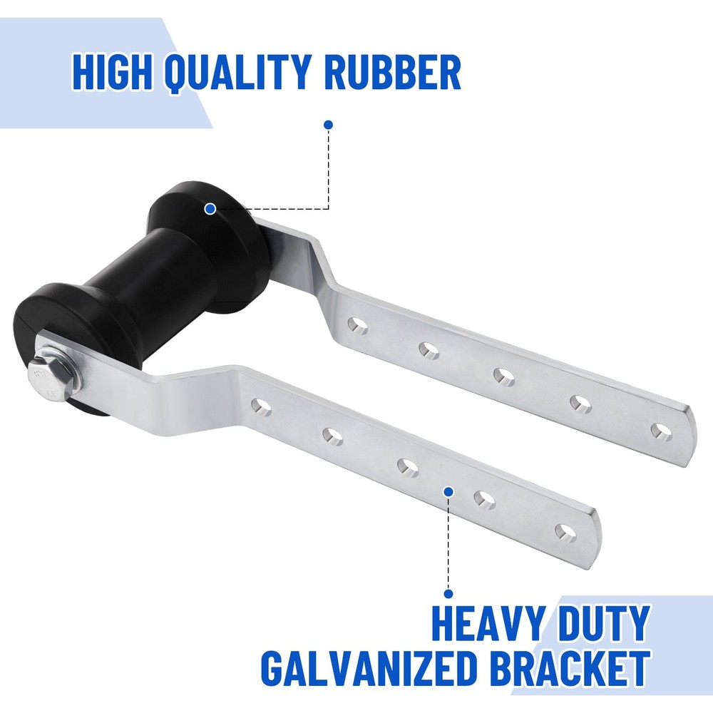 5" Adjustable Rubber Keel Roller with Panel Bracket Assembly for 3" Tongue New