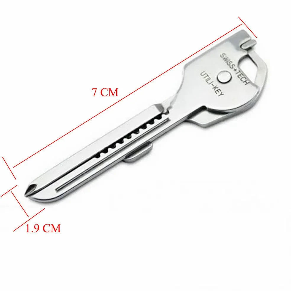 (1) Stainless Steel Swiss+Tech UKCSB 1 Utili-Key 6 In1 Keychain EDC Multi Tool