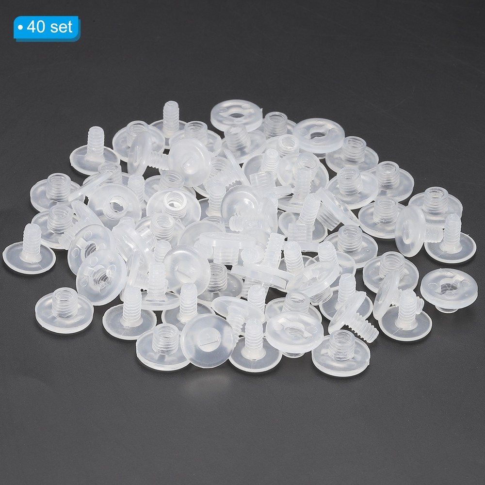 10mm Chicago Screws, 40 Sets Plastic Chicago Screw Binding Post,Clear