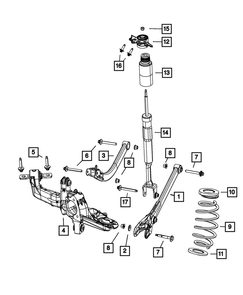 Genuine Mopar Rear Shock Mount Assembly Left 5168571AE
