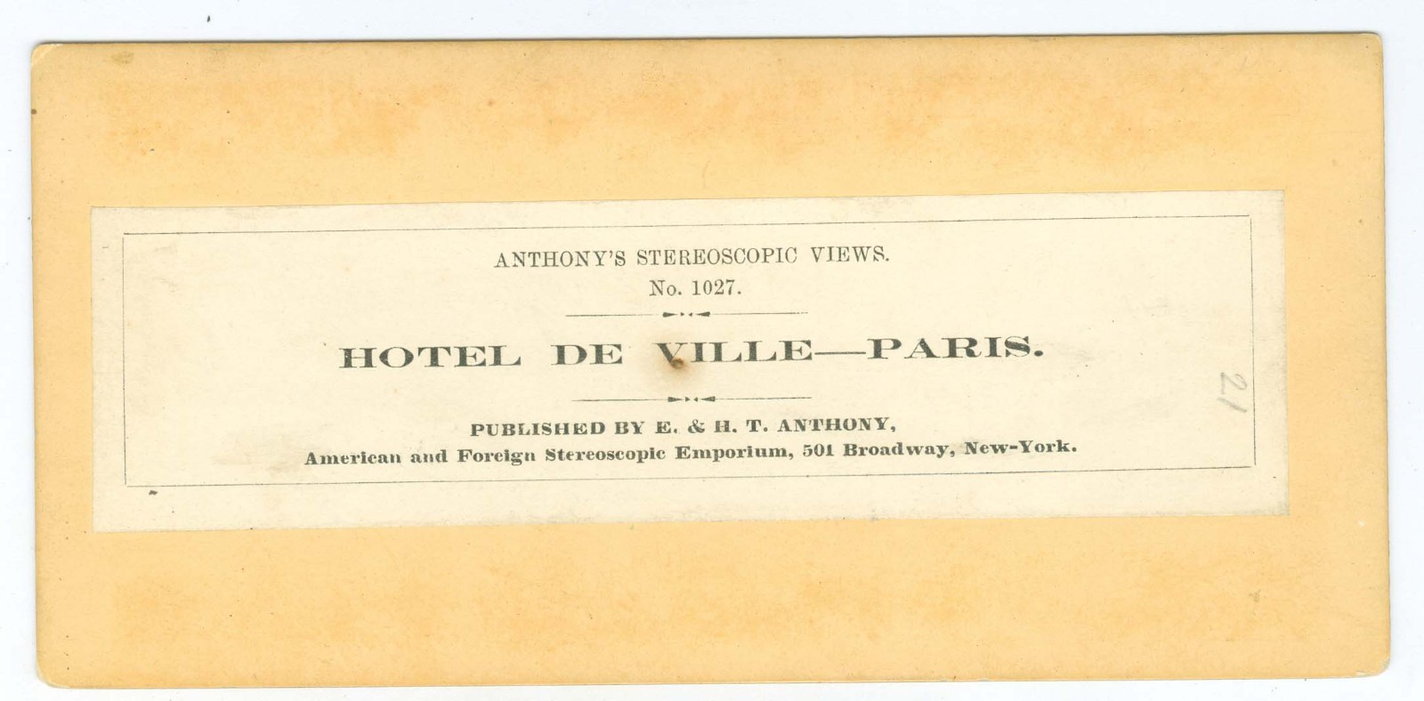 G2340~ FRANCE Paris Hotel De Ville & Seine c.1860s Stereoview - Anthony