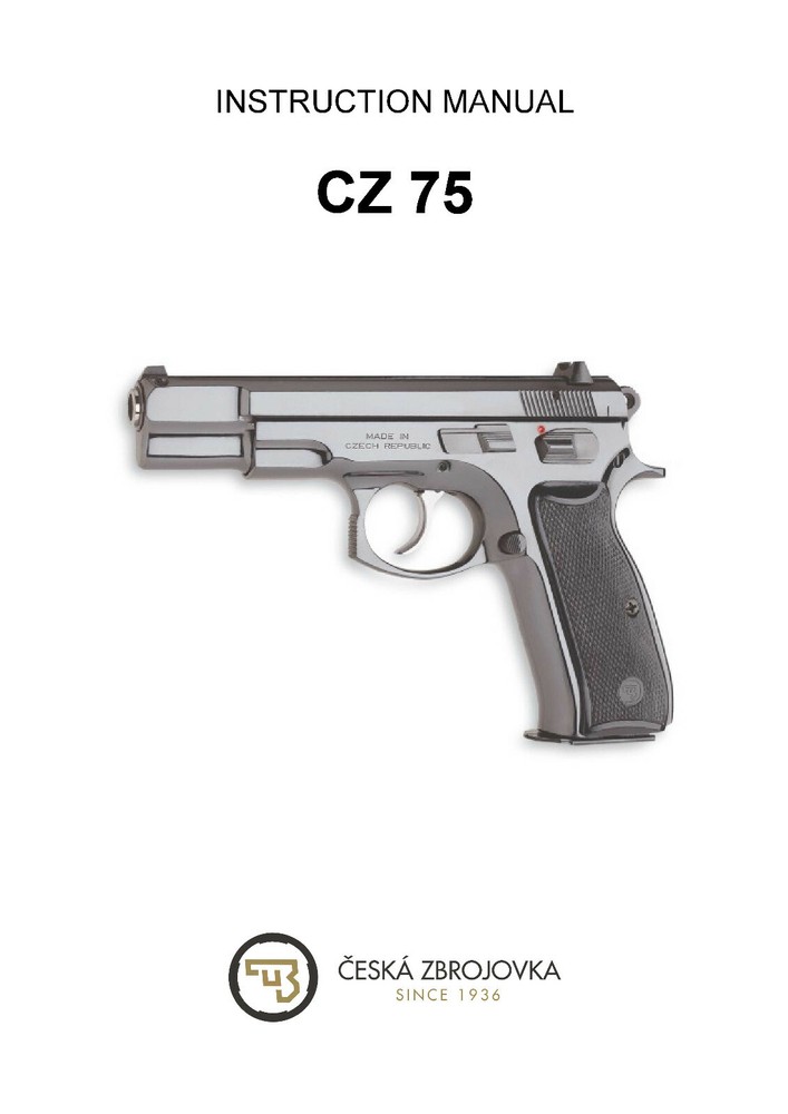 CZ 75 Pistol Manual - New Comb Bound Copy