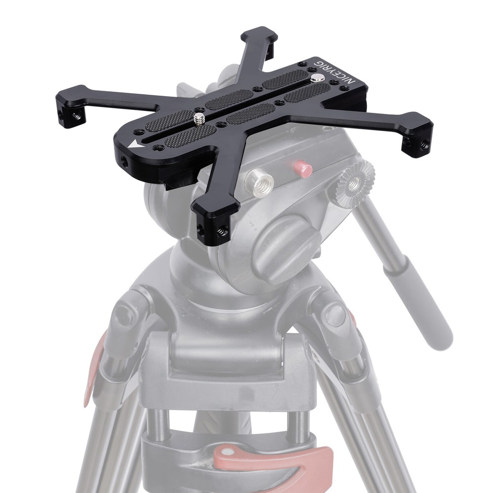 NICEYRIG Extended Quick Release Baseplate For DSLR Camera with Manfrotto Tripod