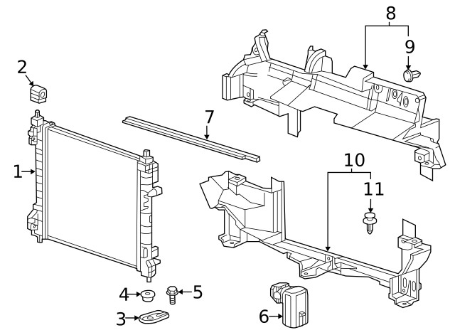 Genuine GM Radiator Lower Bracket 42511914