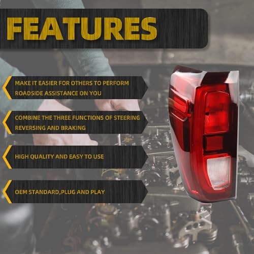 Tail Light Assembly Rear Lamp Compatible with Left Driver Side Halogen Type