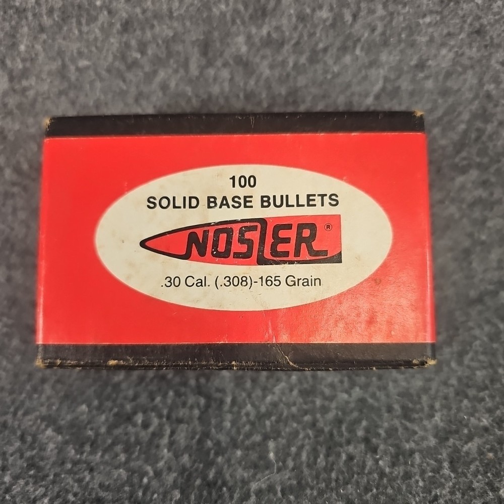 Vintage Empty box Nosler .30 Caliber (.308) 165 Grain Solid Base bullets