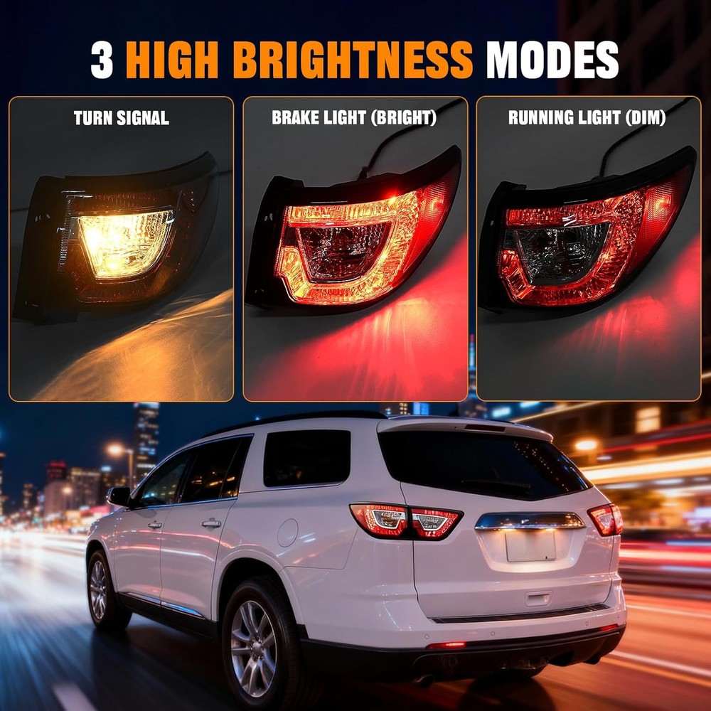 Tail Light Assemblies Compatible with 2013-2017 Chevy Traverse, Left & Right Sid
