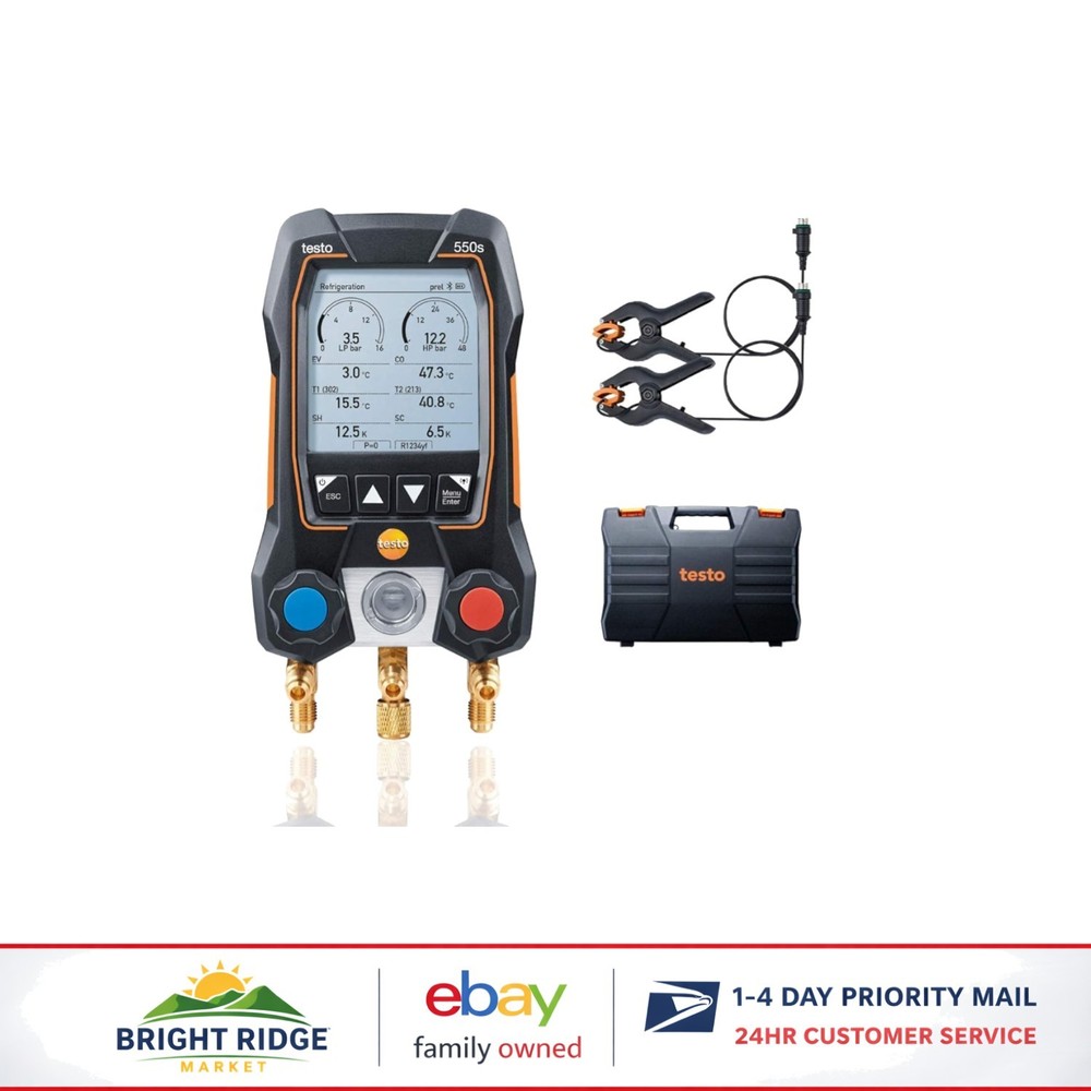 Precision AC Manifold Gauge with Dual Temperature Probes for System Analysis
