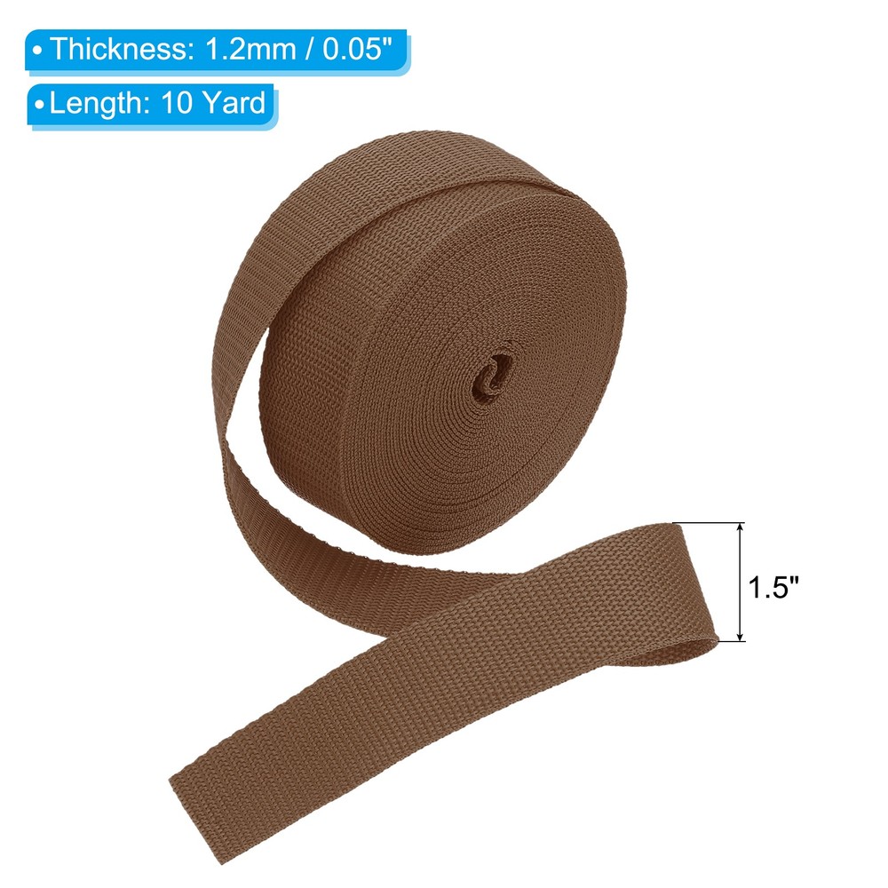 10 Yard Webbing 1.5 Inch Polypropylene Webbing Strap Chair Straps Brown