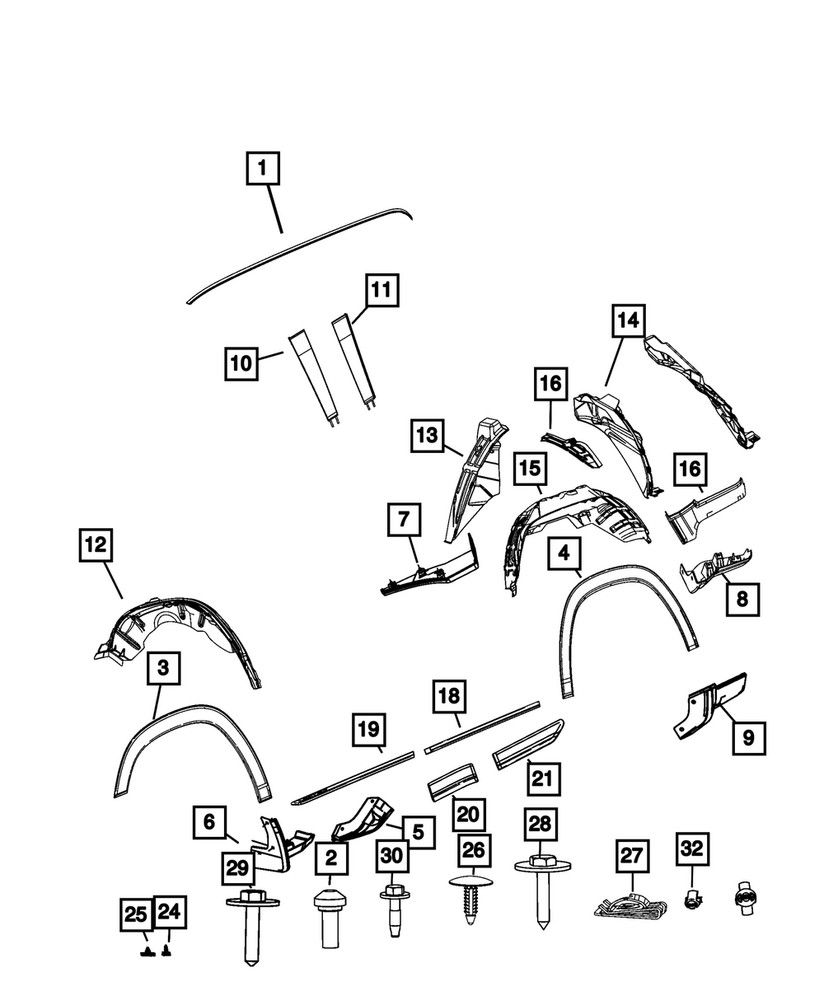 Genuine Mopar Attaching Clip 68499020AA